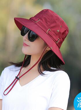 防晒户外太阳帽女夏季遮阳渔夫帽
