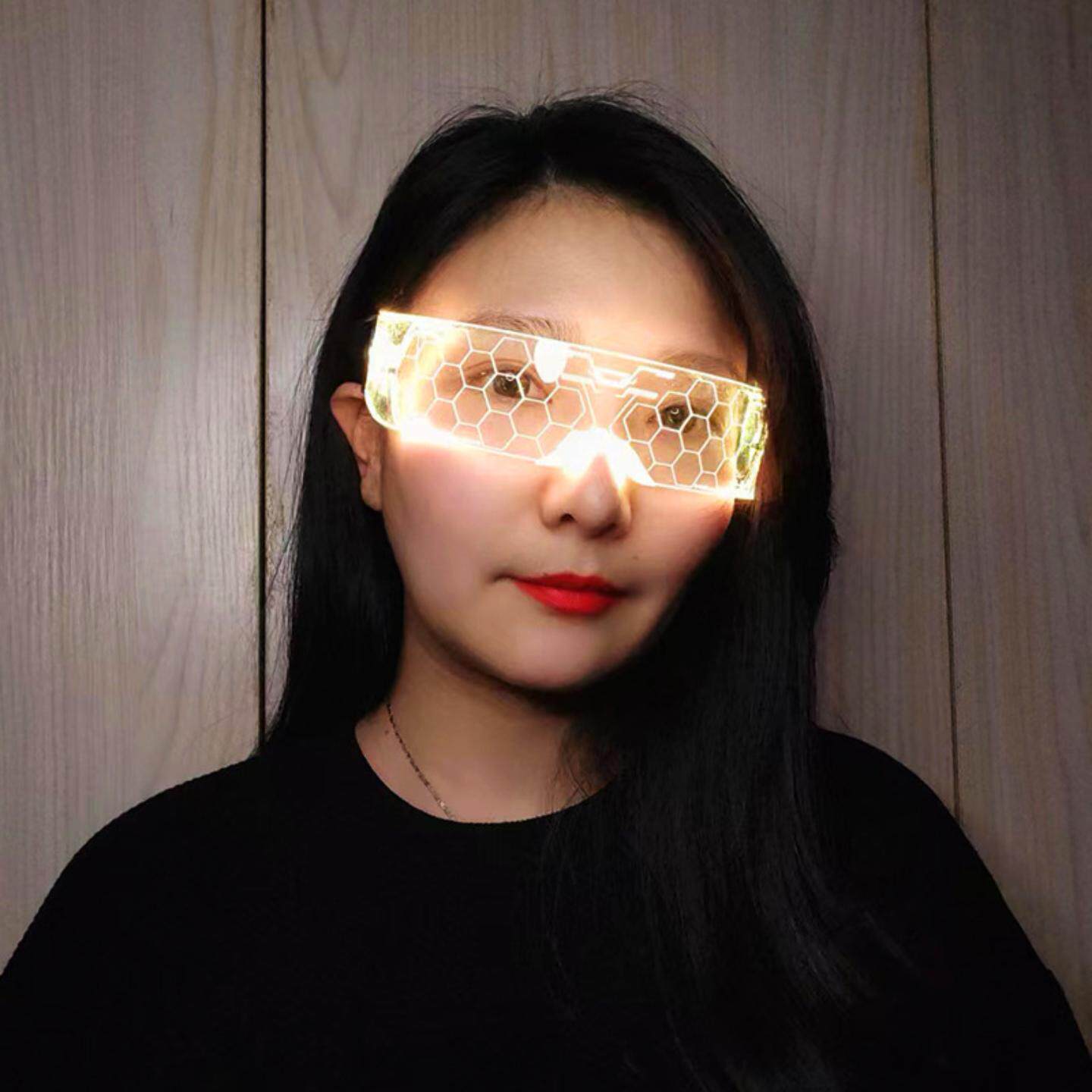 跨境七彩LED发光眼镜派对酒吧