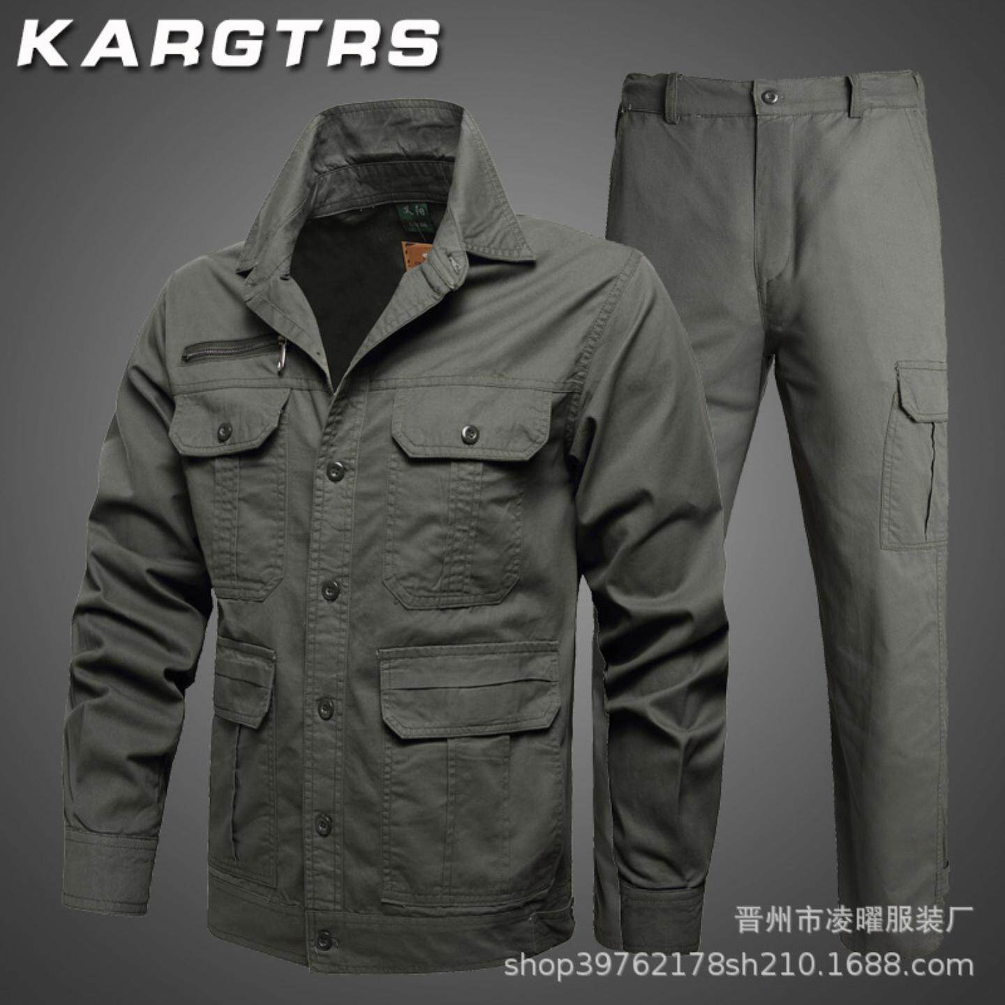 新款夏季薄款工作服男长袖纯棉劳保服衬衫迷彩服耐磨电焊汽修阻燃