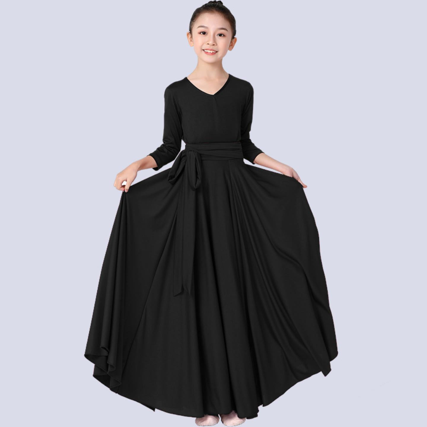 儿童舞蹈练习裙藏族舞蹈服女童