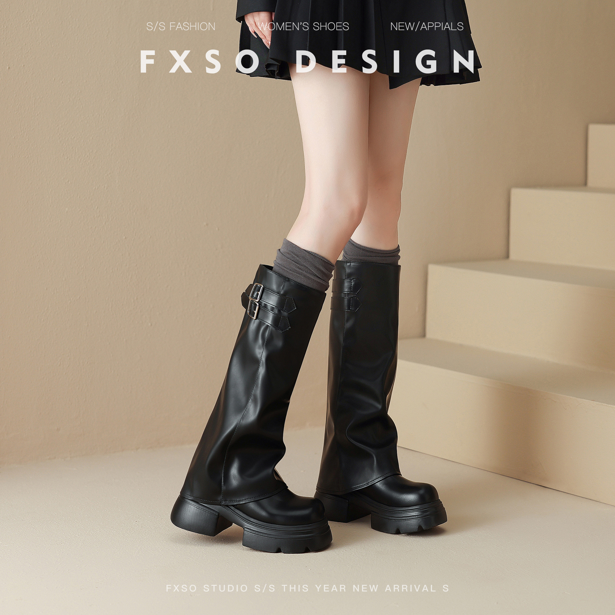 方巷大叔真皮裤管靴女