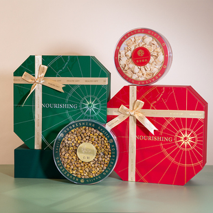 丝带礼盒燕窝包装西洋参石斛礼盒虫草羊肚菌鹿茸参茸包装盒通用盒