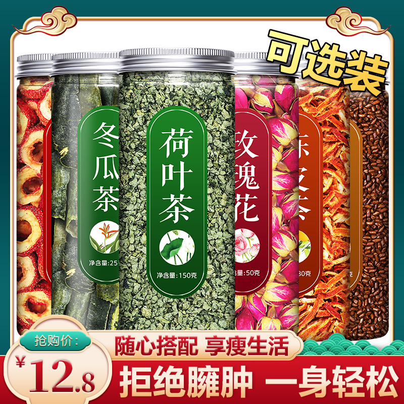 冬瓜皮荷叶茶决明子玫瑰花山楂陈皮茶包