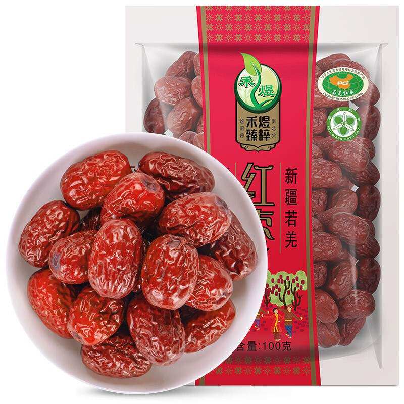 禾煜新疆灰枣红枣干100g不熏不掺不染枣子大枣蜜饯果干果脯