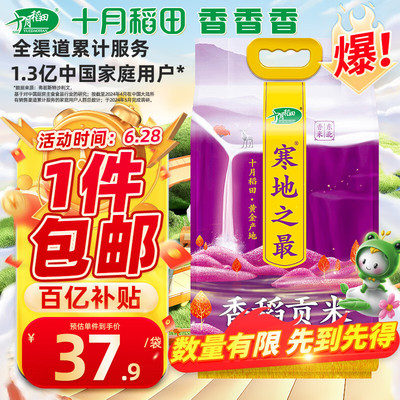 十月稻田 寒地之最 香稻贡米 5kg 东北大米 5公斤