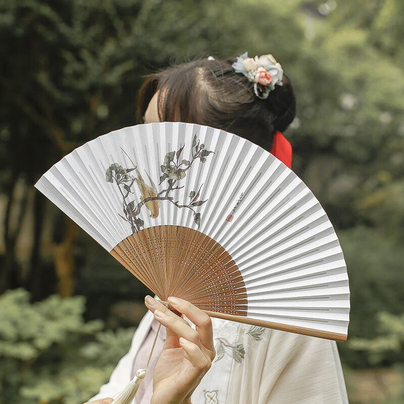 insaho古风折扇女汉服扇子生日七夕情人节礼物送女友夏季随身携带
