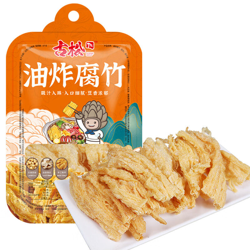 古松油炸腐竹90g 炸腐皮火锅麻辣烫螺蛳粉配料大片腐竹图片