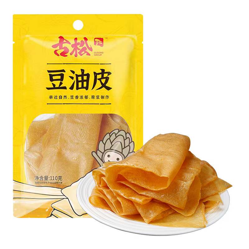 古松豆油皮110g 腐竹皮凉拌豆腐皮火锅凉菜麻辣烫食材图片