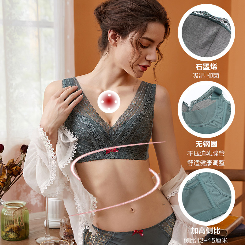 简趣调整型文胸收副乳聚拢美胸矫正防下垂内衣薄款皇后无钢圈胸罩