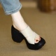 小个子10cm增高拖鞋 女2025软皮厚底凉拖外穿防水台法式 高跟一字拖