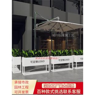 商业街不锈钢户外花箱长方形隔断种植花坛市政工程园林花架花槽