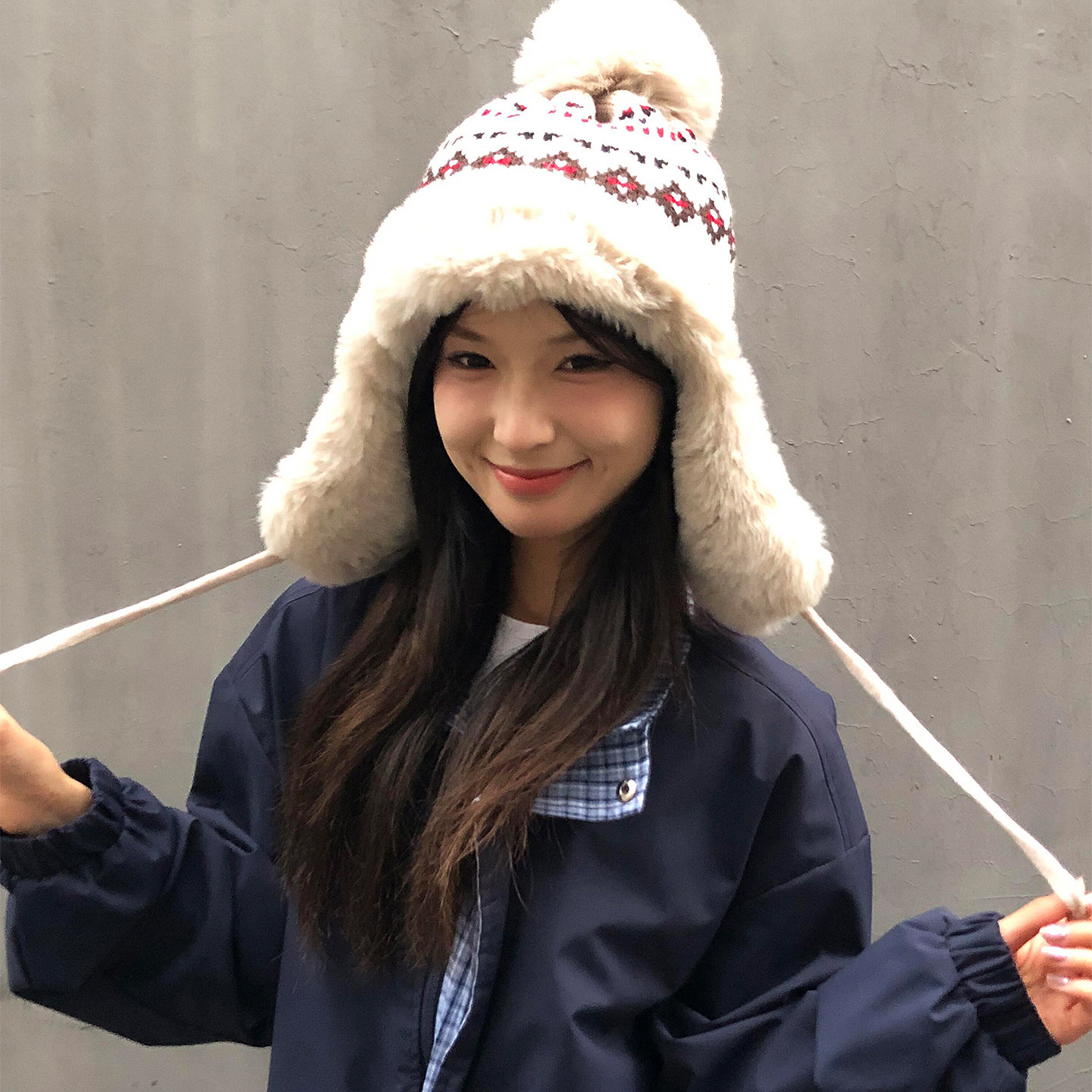毛绒帽子冬季保暖护耳雷锋帽女款冬天骑行保暖装备针织毛线帽头套