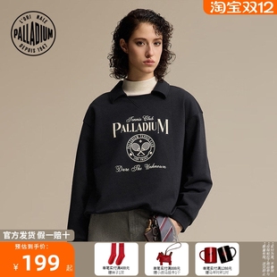 【复古运动系列】PALLADIUM帕拉丁休闲百搭潮流女翻领卫衣1911356