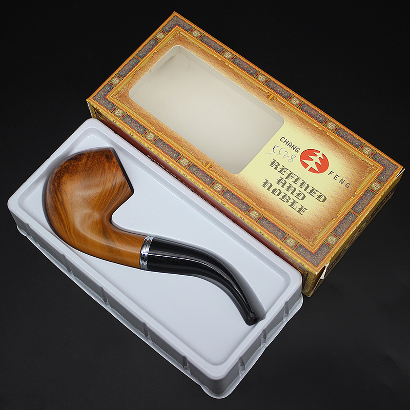 木纹色树脂烟丝斗男士铁锅胶