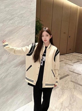 MHCF 专柜同款棒球服外套男女春秋小个子拼接宽松夹克上衣