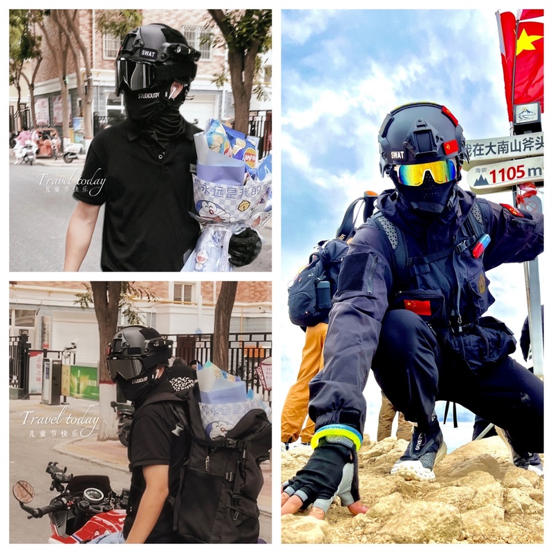 儿童款战术头盔PC防护透明风镜防暴头盔男孩 MICH导轨护目镜头盔