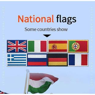 大号世界国旗布贴户外包装饰贴肩章袖章补丁贴德国刺绣国旗魔术贴