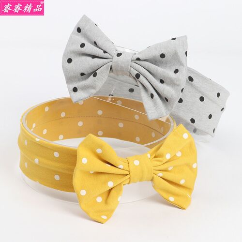 Girl headdress Cute Wave point bow hairband baby hair clasp
