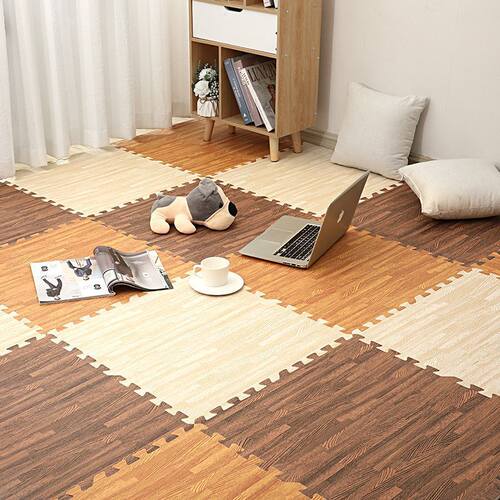 Wood grain foam floor mat splicing crawling mat跨境代发