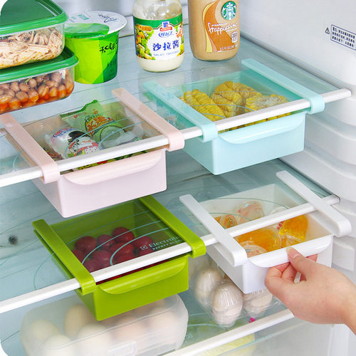 Fridge Freezer Shelf Holder Pull-out Drawer Organiser跨境专