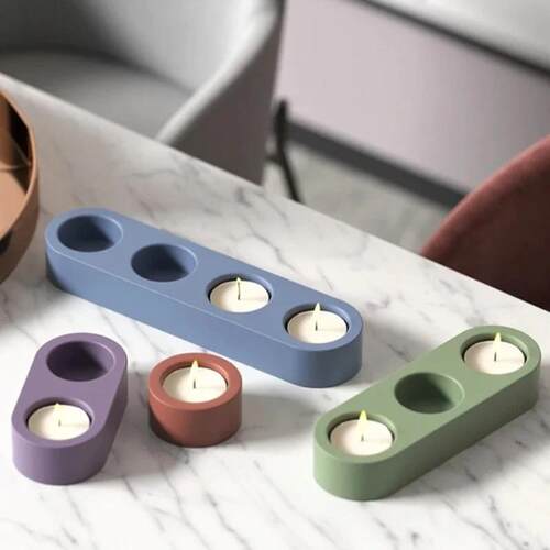 Circular Candlestick Silicone Mold Manual Diy Cement Gypsum