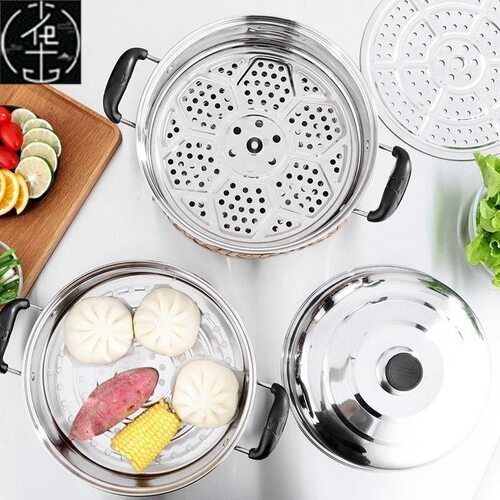 d steamer 3-storey steam cooker pot gas double-layer steamer