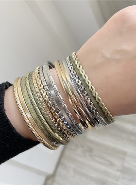 12pcs/sets Punk Bracelets for Women men Jewelry Accessories