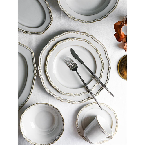 pure white round plates Dinner plate home cerami