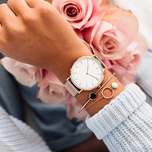 .Hot Luxury Rose Gold Watch Women Bracelet Watches Top Brand