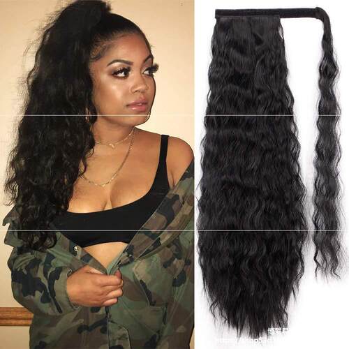 Wave Ponytail Synthetic Fiber Corn Hair Piece Wrap Around