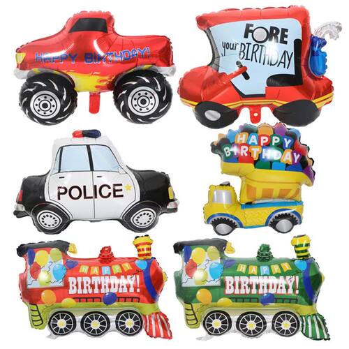 Happy Birthday Car Balloons Home Decoration Police Cars Truc