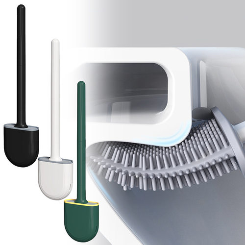 Silicone Toilet Brush Wall-Mounted Leak-Proof Base Sanitary