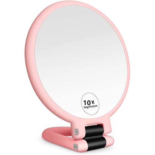2/5/10x Magnifying Handheld Mirror ,Travel Folding Hand Held