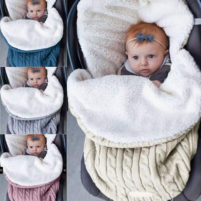 baby sleeping bag winter knitted blanket fleece sleep sack