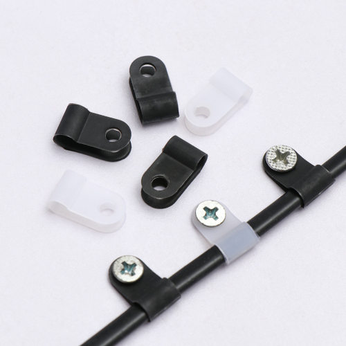 100PCS Plastic P Clips Black Hose Fasteners Cable R-Type跨境