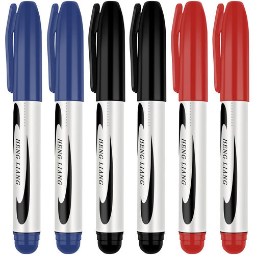 3/6Pcs/Set Permanent Markers Black/Red/Blue Oil Ink Fine跨境