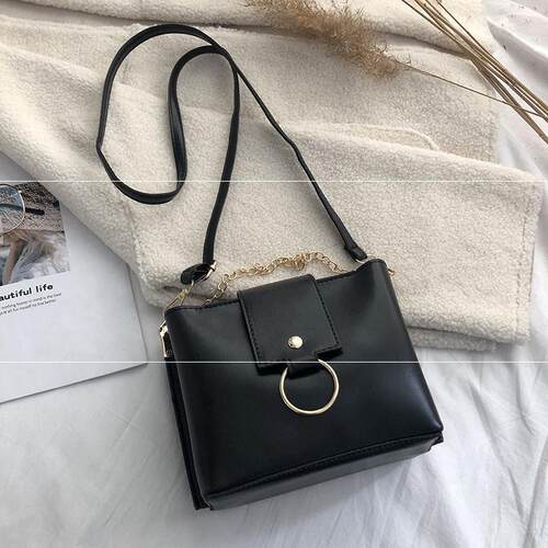 New small black bag fashion bucket bag shoulder messenger ba