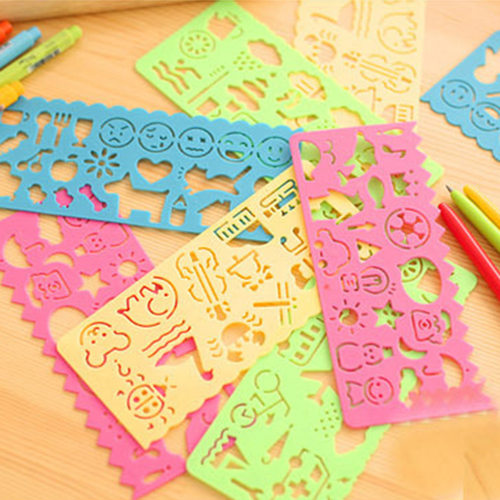 New 4PCS Drawing Toys Tool Baby Kids Stationery Ruler School