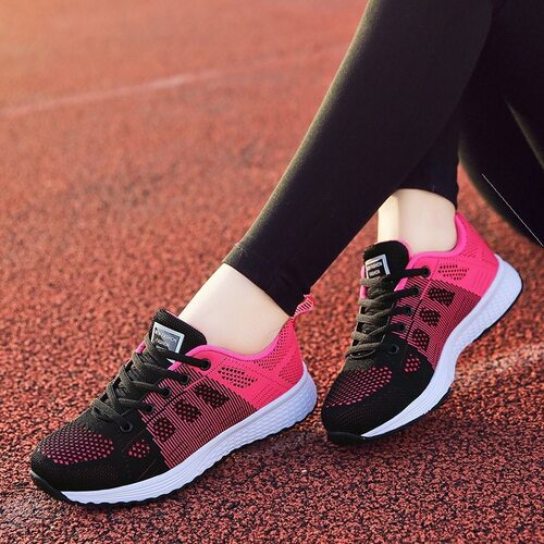women flat sneakers girl mesh breathable running sport shoes