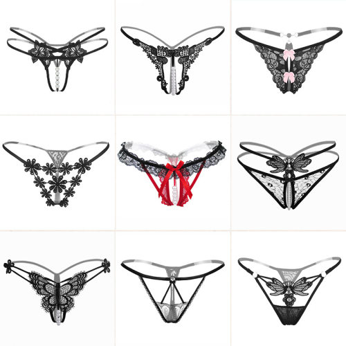Sweet Lace Heart Pearl Embroidery G-string Sexy Underwear
