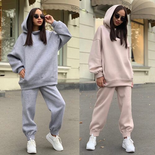 Women's clothing#亚马逊热卖欧美秋冬新款时尚纯色连帽卫衣休闲