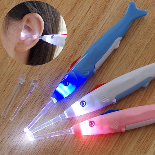 1Pcs Baby Ear Pick LED Light Flashing Child Kids Ear Spoon跨