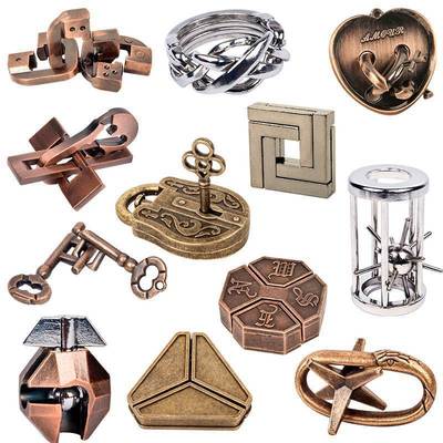 IQ Metal Brain teaser Magic Baffling Puzzles Game Toys跨境1