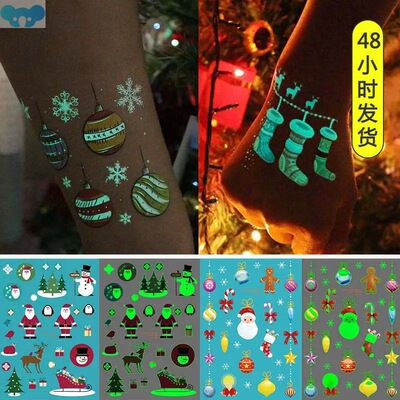 Christmas Tattoo Stickers for Children Glitter Tattoo for Ki