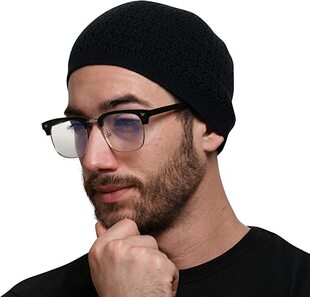 Winter Knitted Muslim Men Prayer Hats Unisex Beanies Cap War