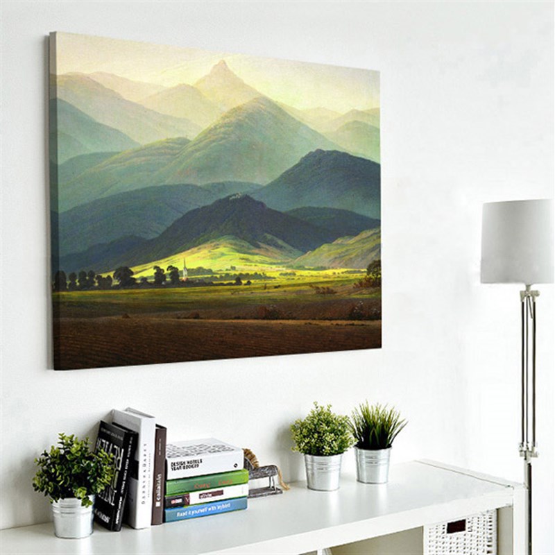 巨人山 弗里德里希 沙发背景墙装饰欧式客厅风景美式餐厅挂画玄关