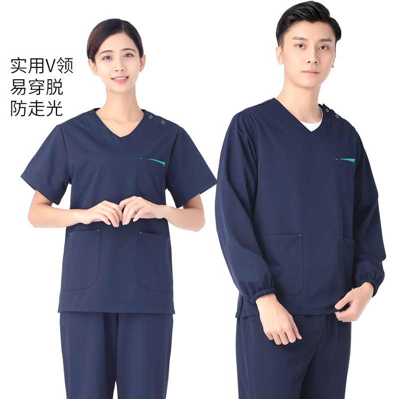 洗手衣弹力刷手术男女式医生护士长短袖分体套装口腔美容院工作服