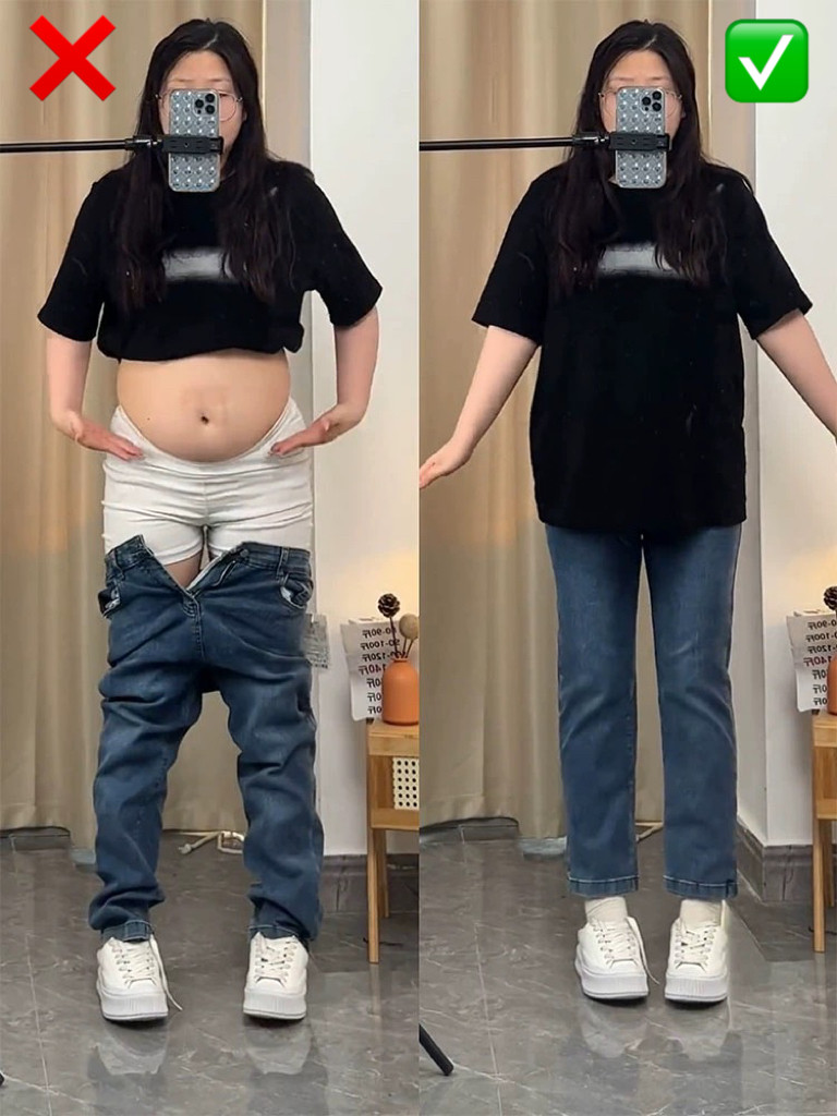 Navy gray straight-leg jeans for petite women, new autumn style, plus size, high waist, slimming, ankle-length cigarette pants