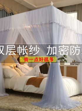 蚊帐家用2026新款双层帐纱卧室1米8m床150x200落地三开门宫廷纹账