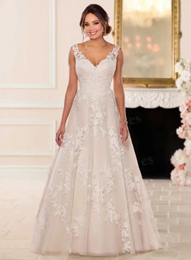 A Line Wedding Dresses Appliques Bride Dress Bridal Gown